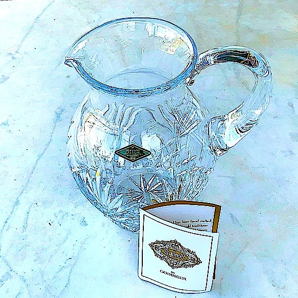 GODINGER WATER PITCHER PINEAPPLE COLLECTION CUT CRYSTAL 48 OZ NIB VINTAGE Y2K - Picture 2 of 12